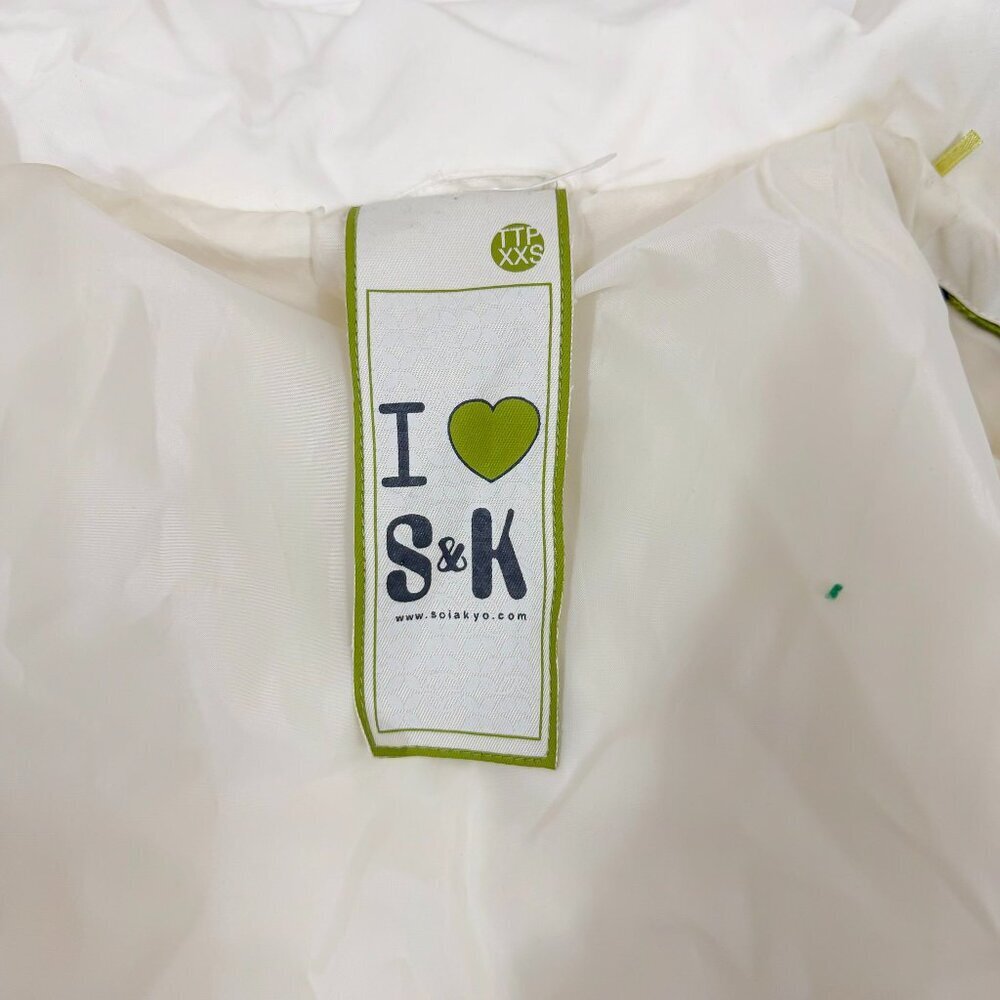 SOIA & KYO VINTAGE STYLE PUFFER WHITE COLOR TRENCH WITH WAIST STRAP COAT JACKET - Picture 8 of 16